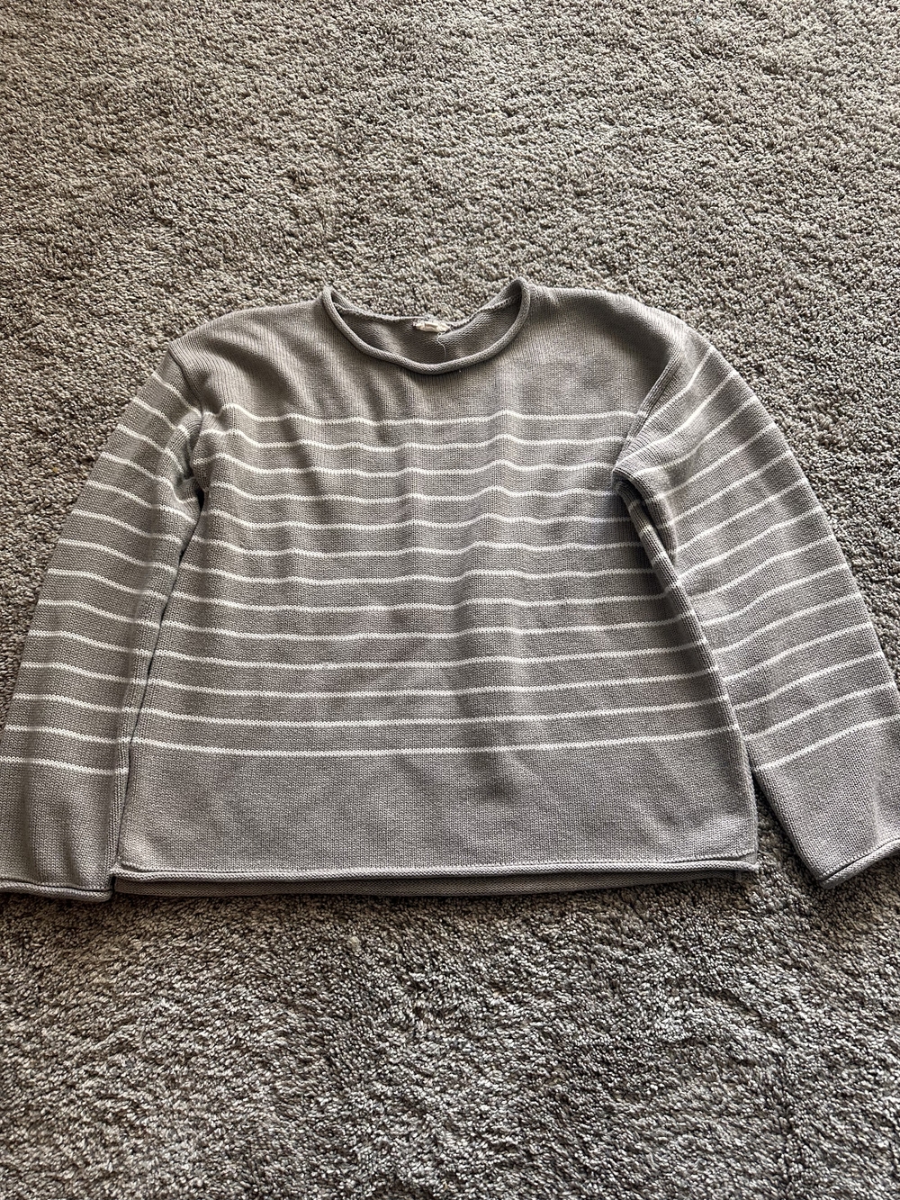 Women’s Gray Striped Long-Sleeve Knit TopKim and thread brand womens size large